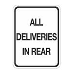 All Deliveries In Rear Sign 18" x 24"